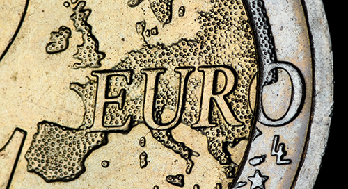 close up of a Euro coin