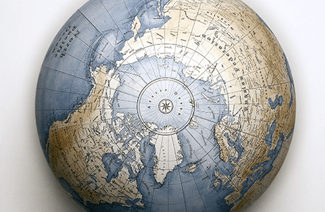 Aerial view of the world globe