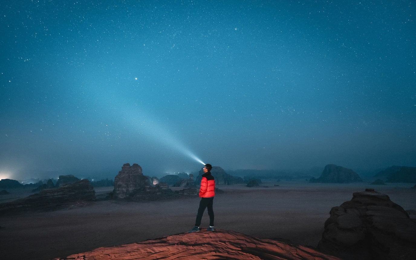 person looking at the sky